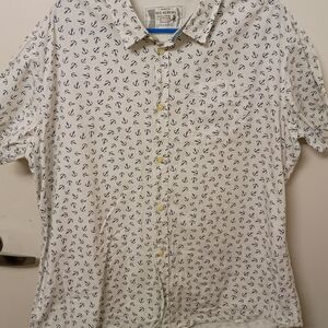 Red Herring White Anchor Print Shirt
